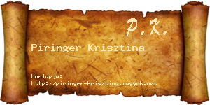 Piringer Krisztina névjegykártya